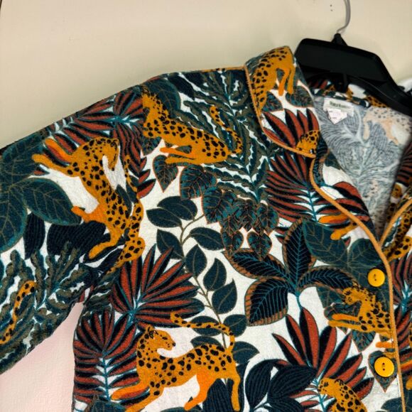 WORLD MARKET women's size small medium S M Jaguar Jungle flannel pj pajama set - Picture 7 of 16